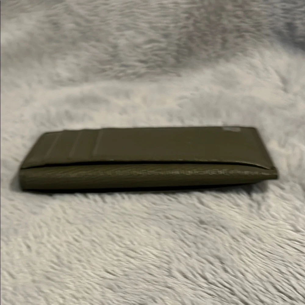 MCM Unisex Green Leather Wallet Compact Design